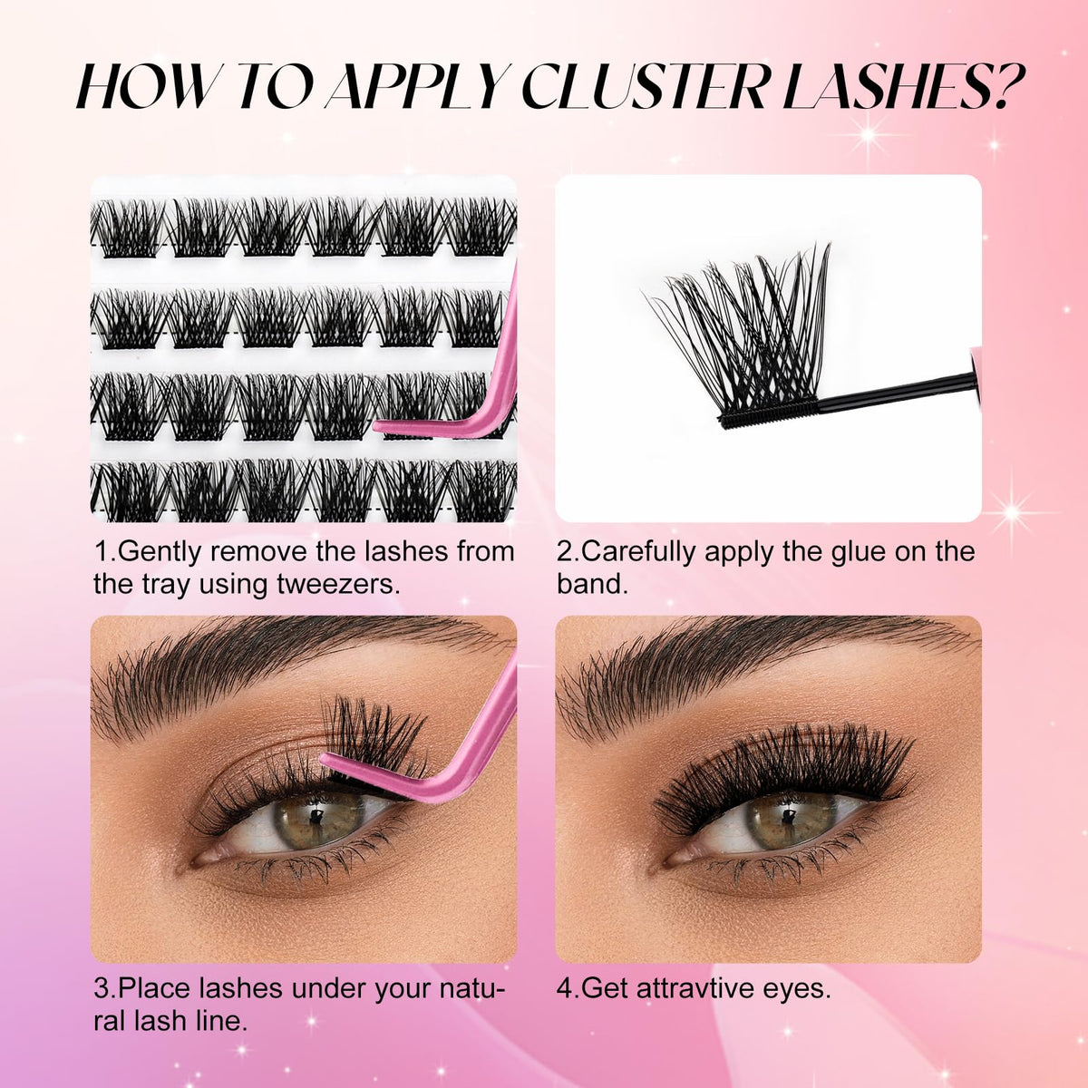 FADLASH faux cils en éclats D Curl 0,07 avec différents styles
