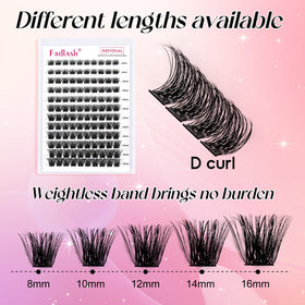 FADLASH faux cils en éclats D Curl 0,07 bande plate et discrète