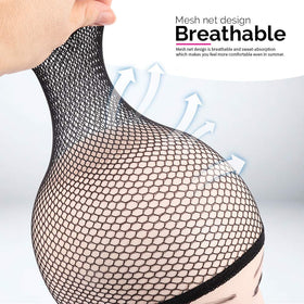 Fandamei bonnet de perruque noir sur une table avec éclairage