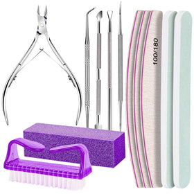 Fandamei kit manucure et pédicure violet avec divers outils