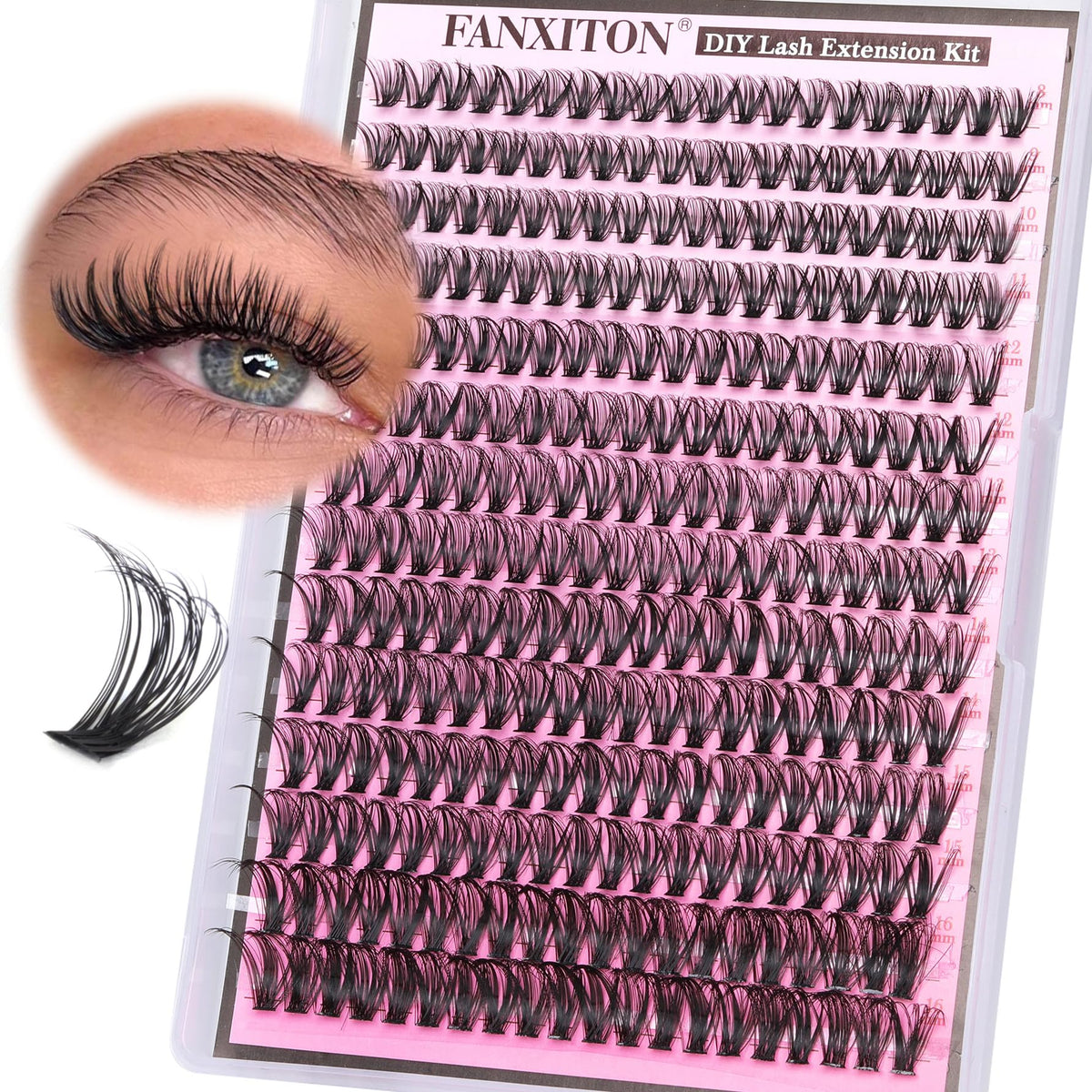 FANXITON Faux Cils Clusters 40D D Curl 280pcs avant