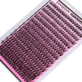 FANXITON Faux Cils Clusters 40D D Curl avec colle et spray