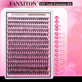 FANXITON Faux Cils Clusters 40D D Curl en boîte