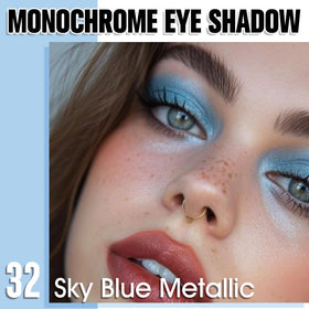 Fard à paupières HHLTOH bleu ciel avec reflets métalliques, emballage