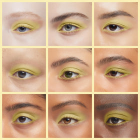 Fard à paupières Pure Ziva jaune mat avec accessoires de maquillage