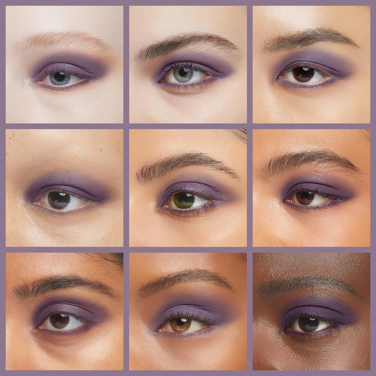 Fard à paupières violet mat Pure Ziva en usage sur une main