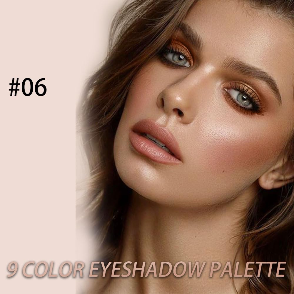 Fards à paupières marron CAKAILA avec échantillons de maquillage sur peau