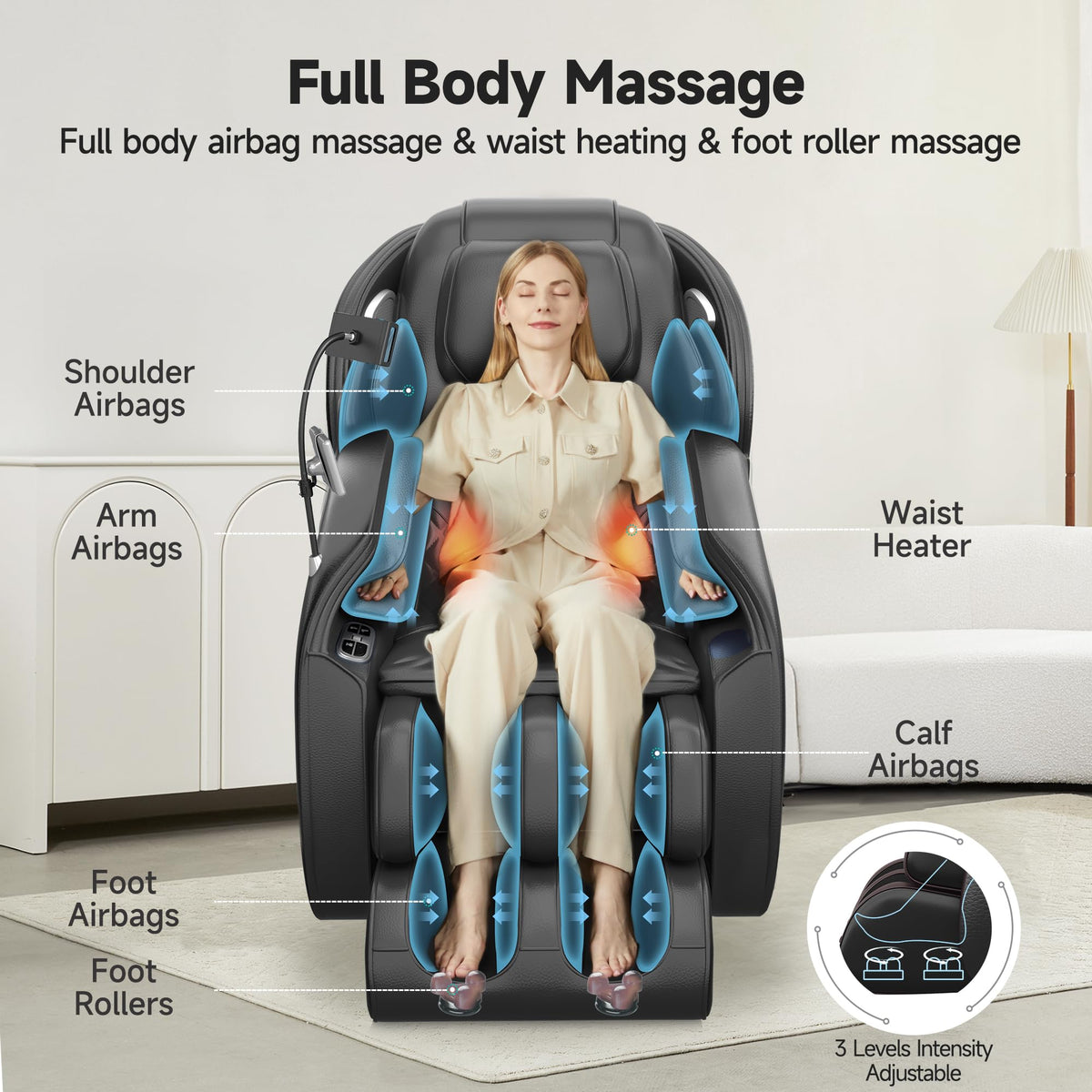 Fauteuil de massage Real Relax avec coussin de dos