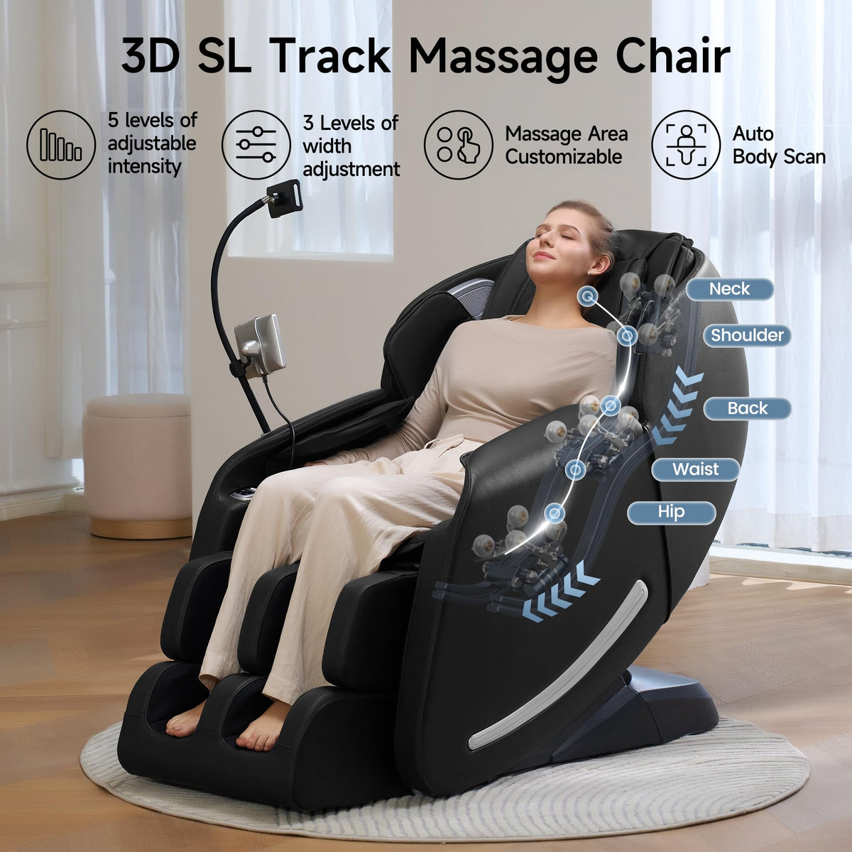 Fauteuil de massage Real Relax en position zéro gravité