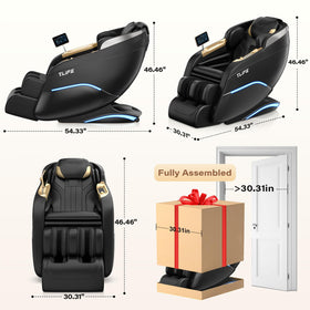 Fauteuil de massage TLIFE noir angle latéral