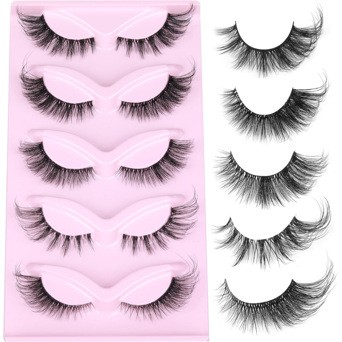 Faux cils Cat Eye ALICROWN en pack de 5 styles variés