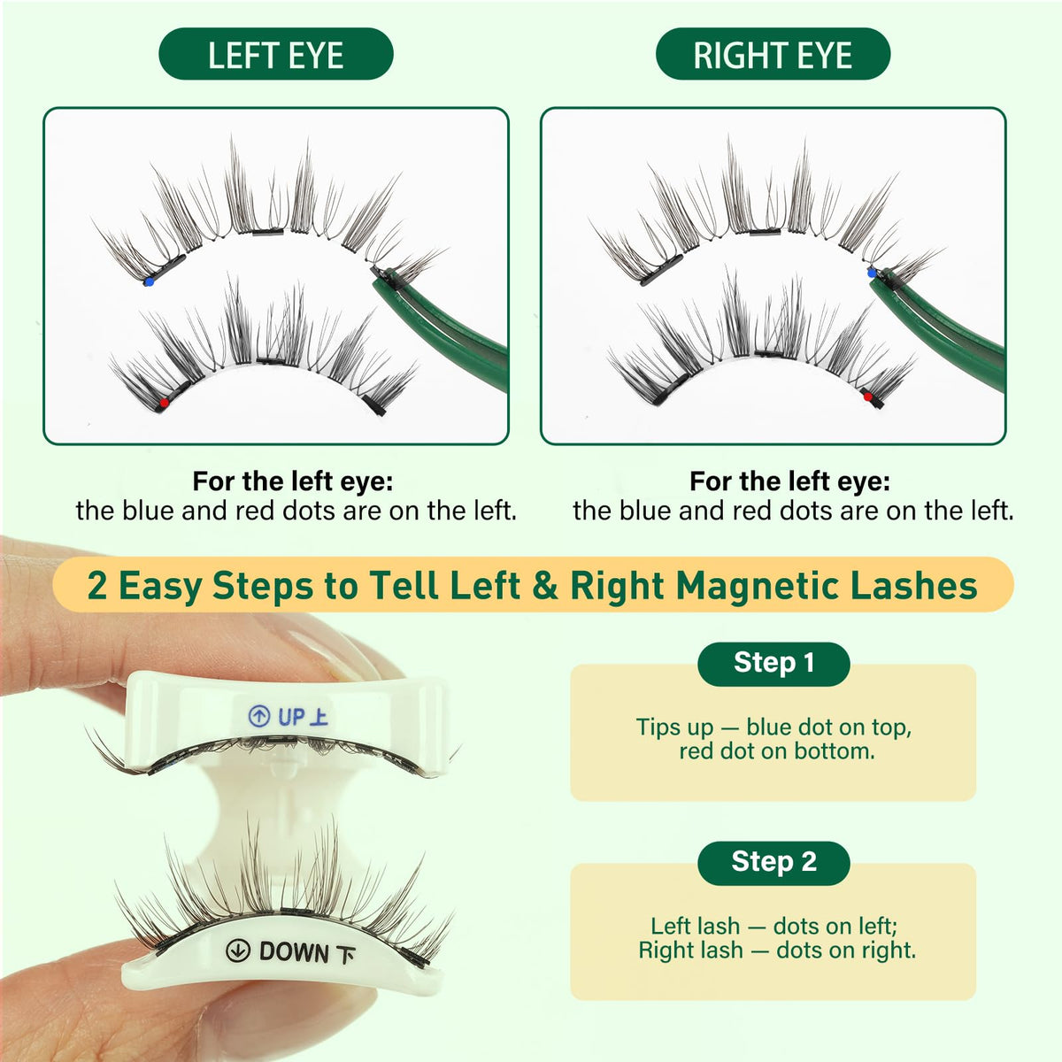 Faux cils magnétiques KEYYOU dans leur étui de rangement