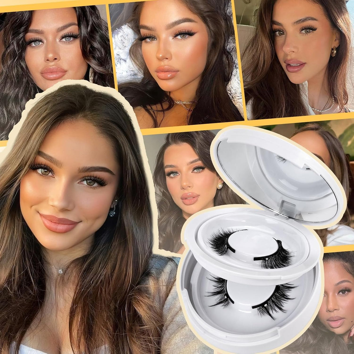 Faux cils magnétiques QUEWEL dans un environnement de maquillage