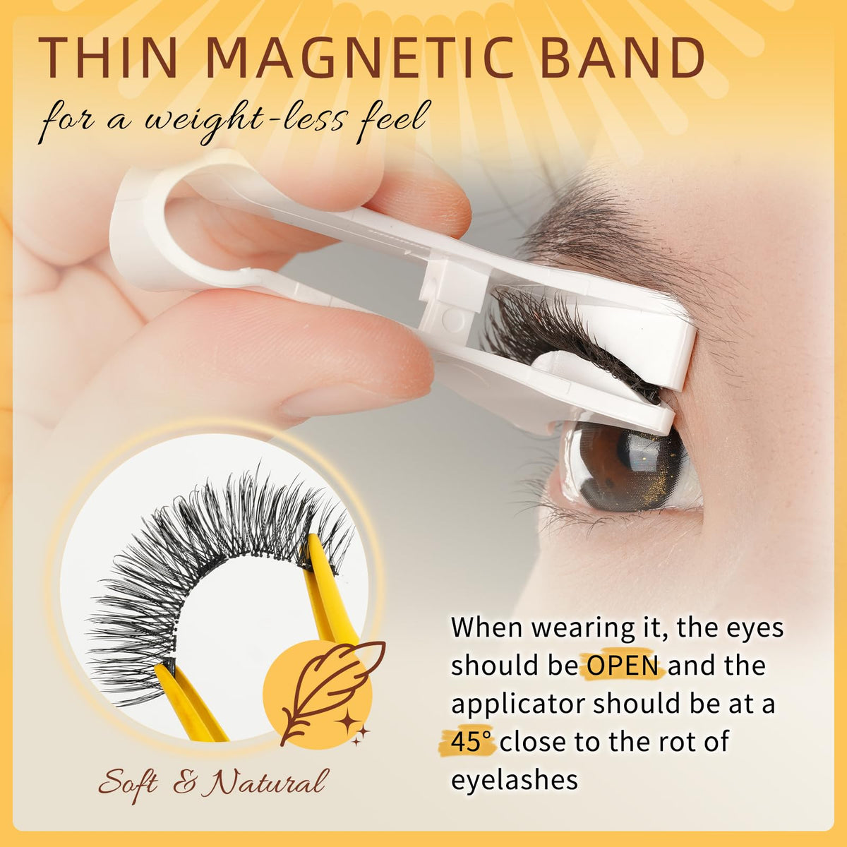 Faux cils magnétiques QUEWEL portés par un modèle