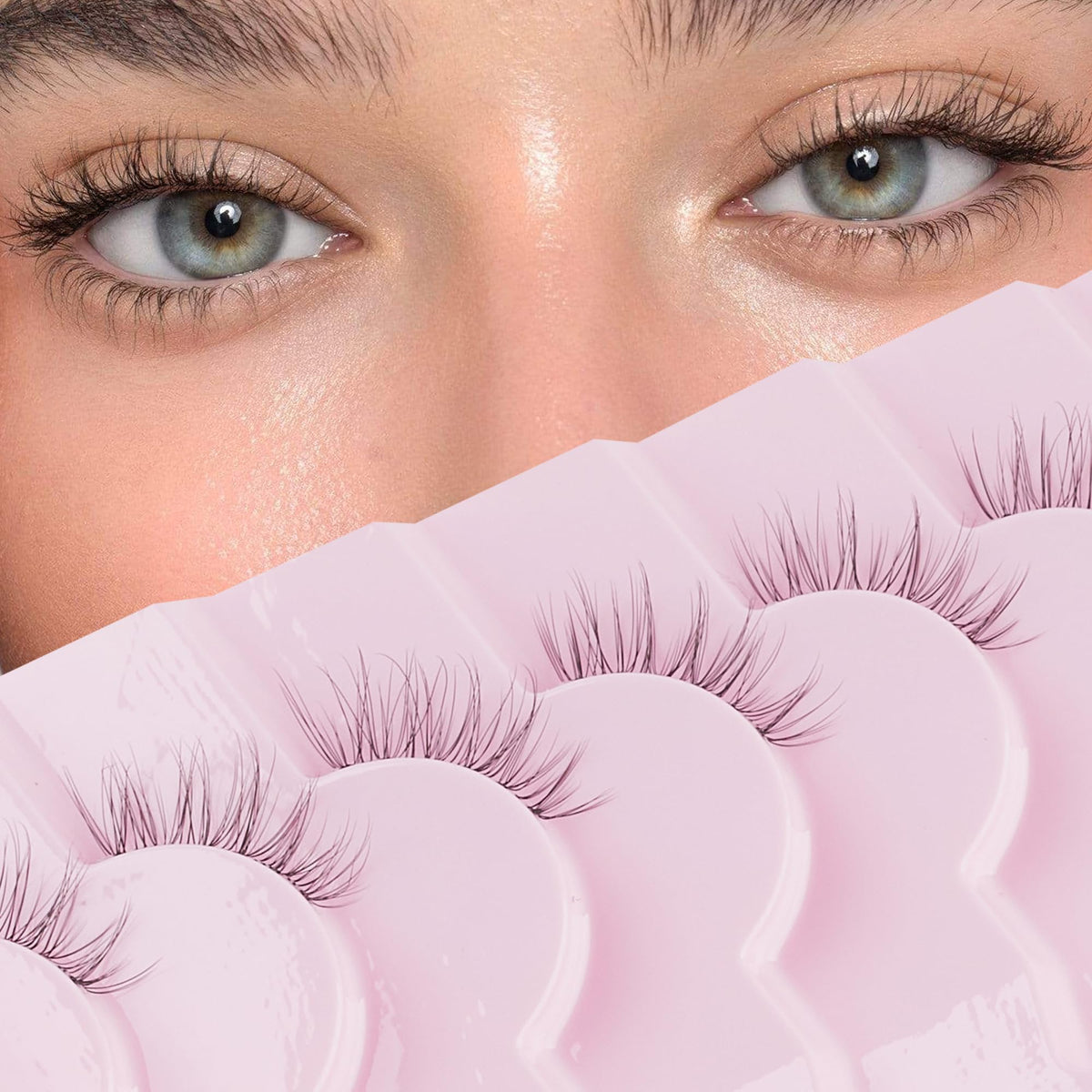 Faux cils mi-cornes Onlyall modèle naturel vue avant