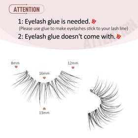 Faux cils mi-cornes Onlyall posés sur une surface plane