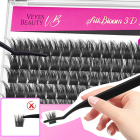 Faux cils VEYESBEAUTY 16mm montrant leur texture fluffy
