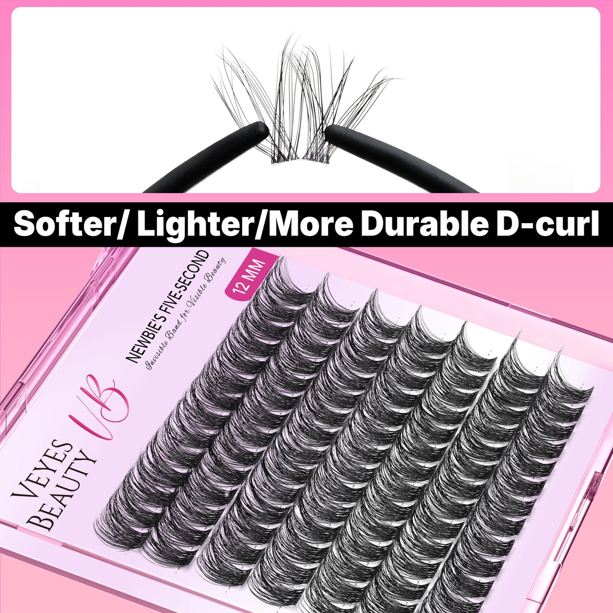 Faux cils VEYESBEAUTY en gros plan pour montrer la texture