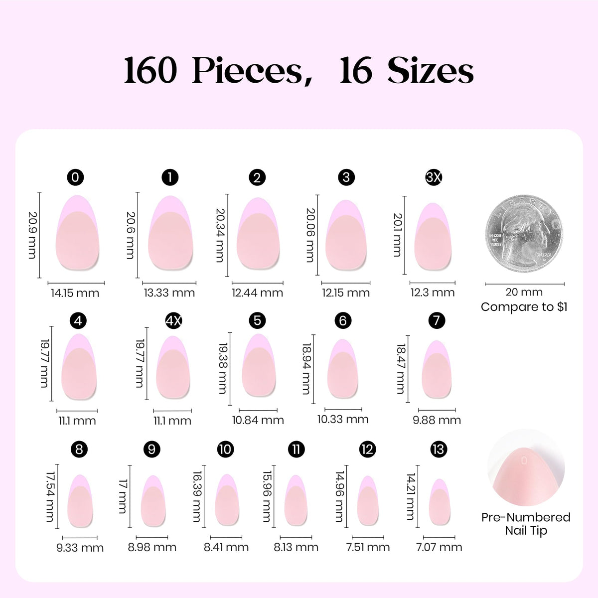 Faux ongles beetles Purple French Tips avec packaging