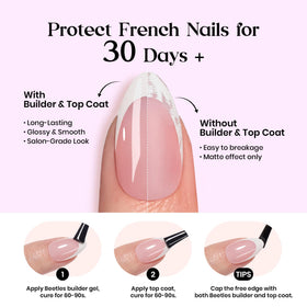 Faux ongles beetles Purple French Tips sur une main