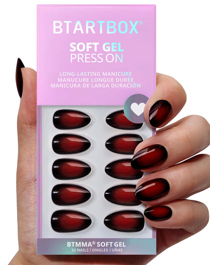 Faux ongles BTArtbox Vampire Kiss 32Ct vue de face avec design élégant