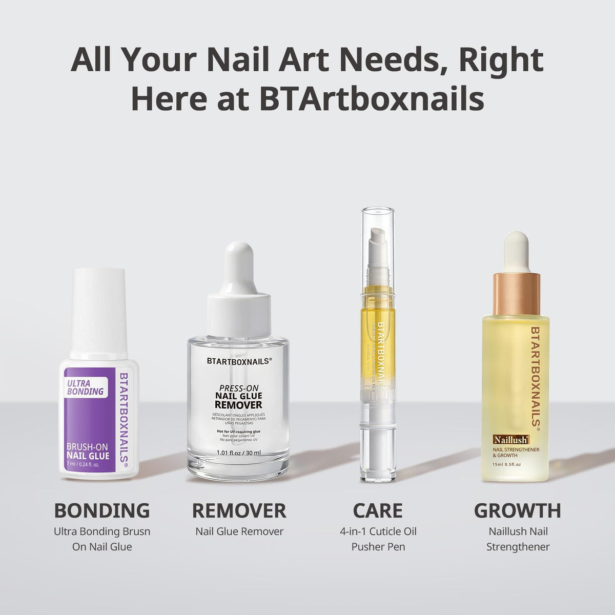Faux ongles BTARTBOXNAILS, présentation des options d'application