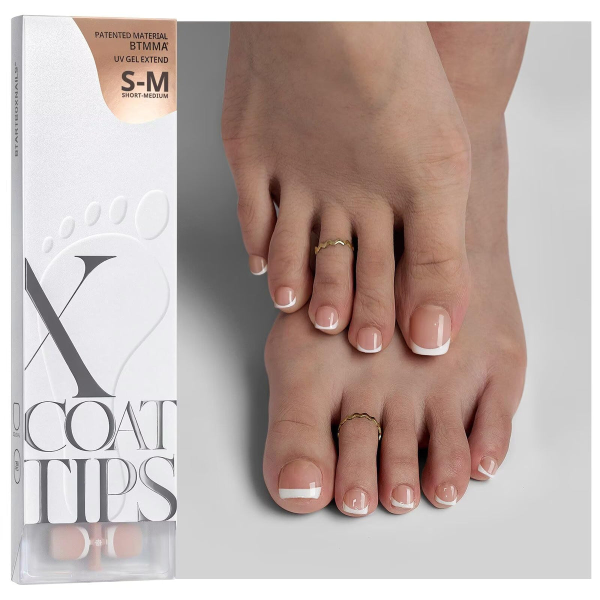Faux ongles BTARTBOXNAILS S-M squoval en couleur nude