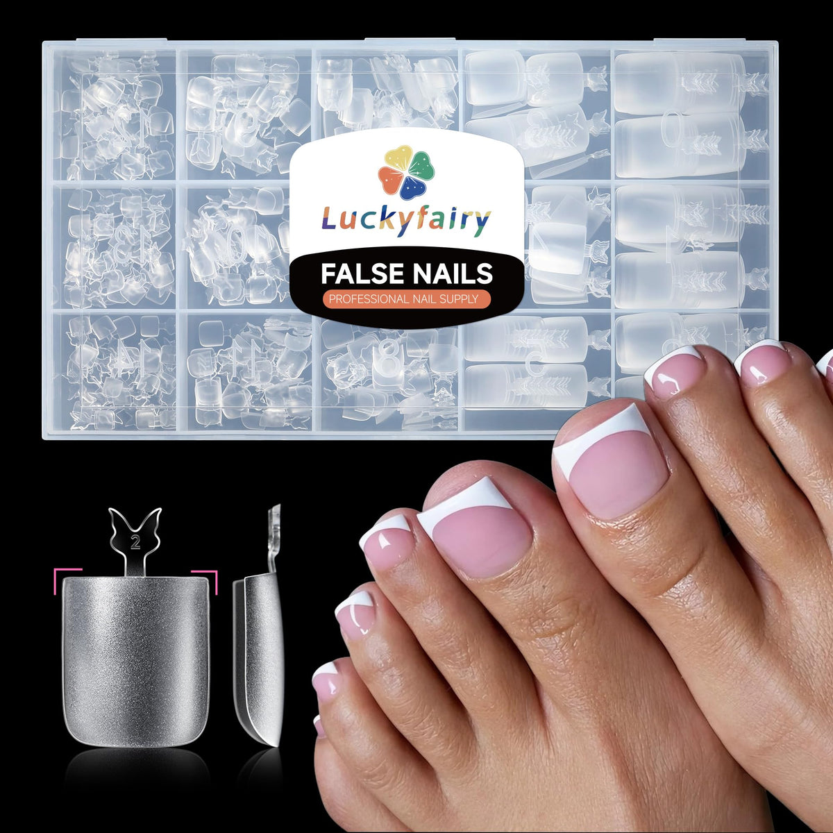 Faux ongles carrés Luckyfairy 240 pièces en emballage