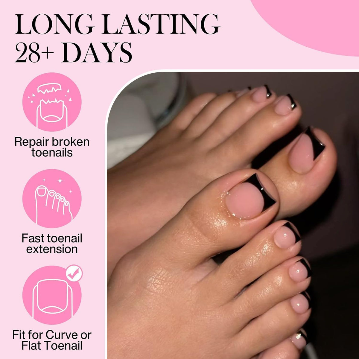 Faux ongles carrés Luckyfairy en différentes tailles