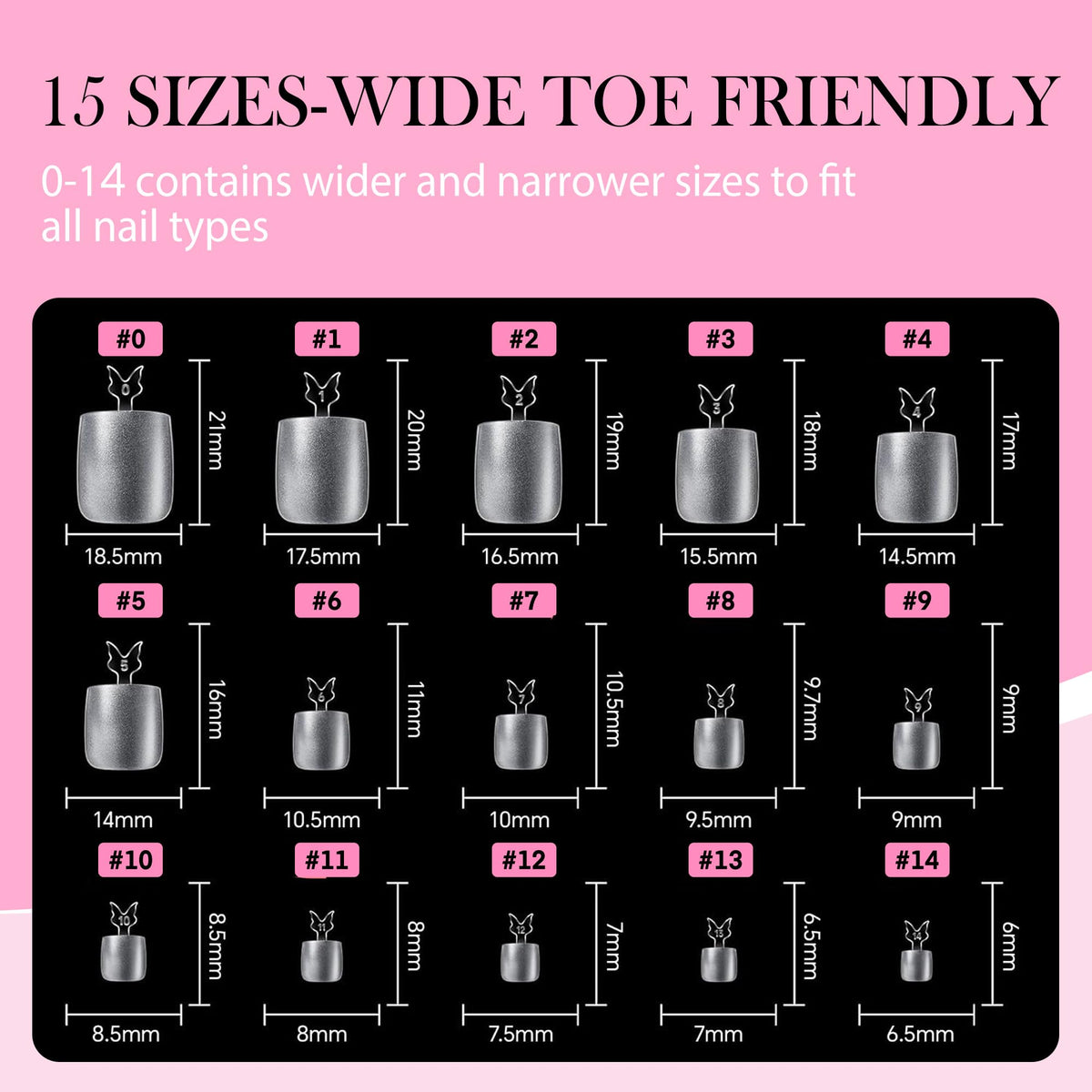 Faux ongles carrés Luckyfairy en gros plan montrant leur flexibilité
