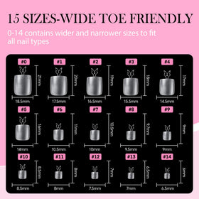 Faux ongles carrés Luckyfairy en gros plan montrant leur flexibilité