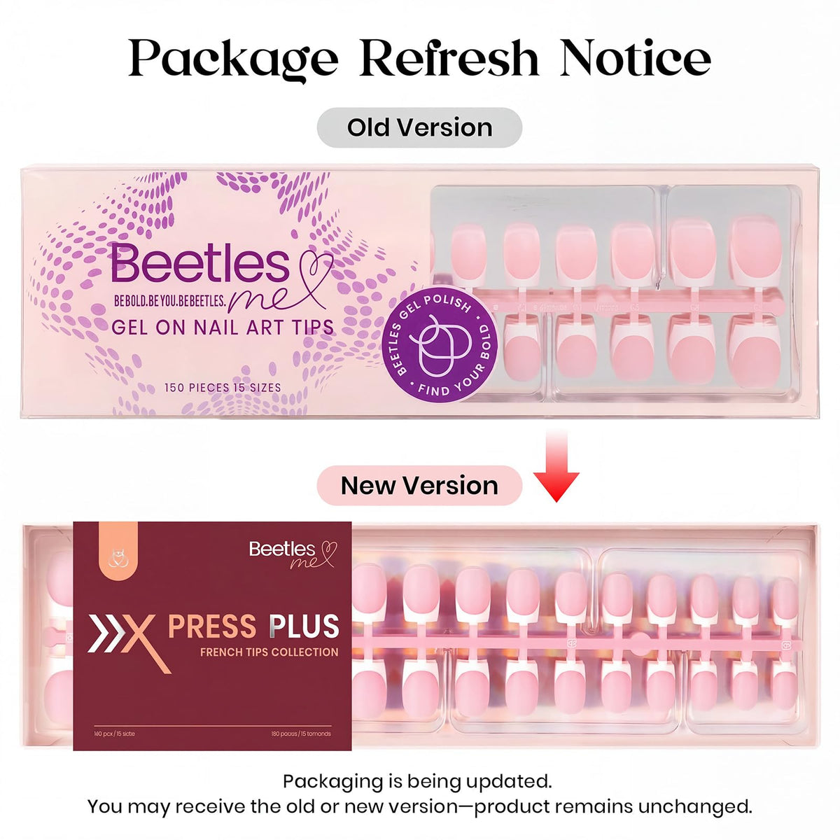 Faux ongles carrés roses Beetles, ambiance de nail art