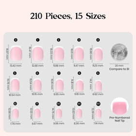 Faux ongles carrés roses Beetles, présentation sur un fond neutre
