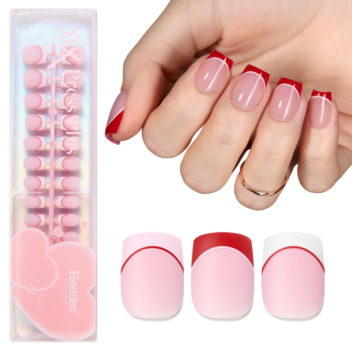 Faux ongles courtes carrés Beetles 180 PCS présentation avant