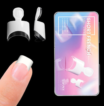 Faux ongles courts français krofaue 120PCS en boîte