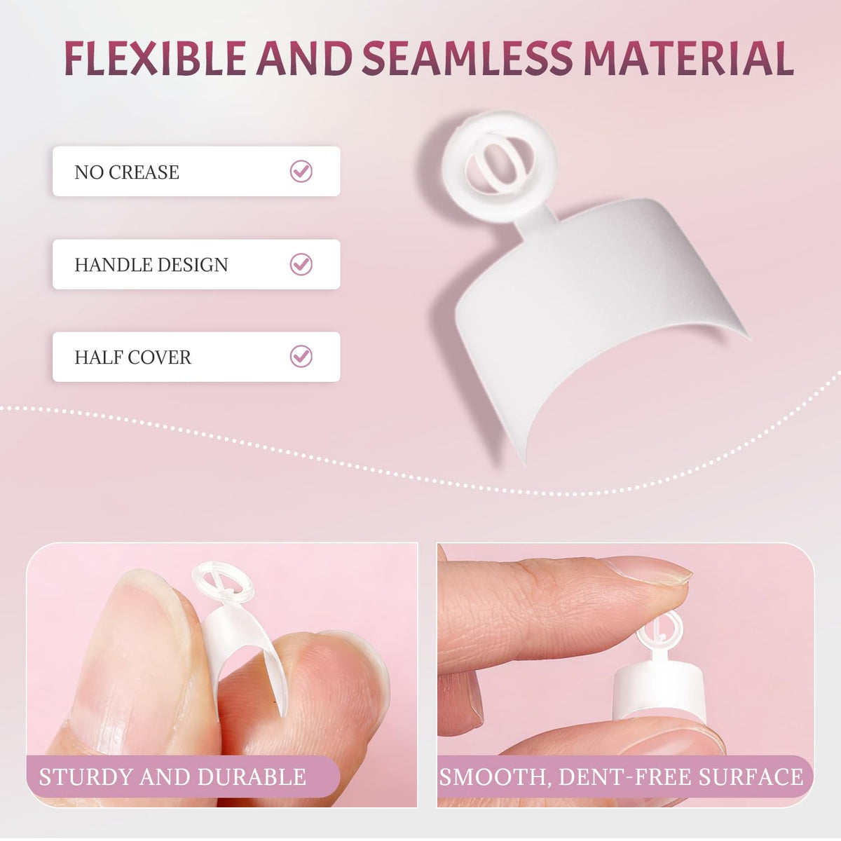 Faux ongles courts ranrose disposés par taille dans leur boîte