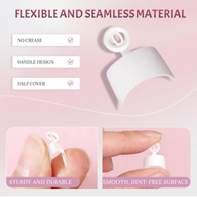 Faux ongles courts ranrose disposés par taille dans leur boîte