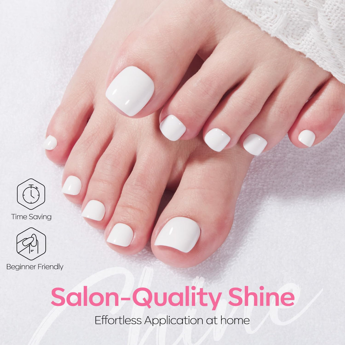 Faux ongles de pieds modelones avec colle et pastilles en gel