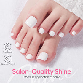 Faux ongles de pieds modelones avec colle et pastilles en gel