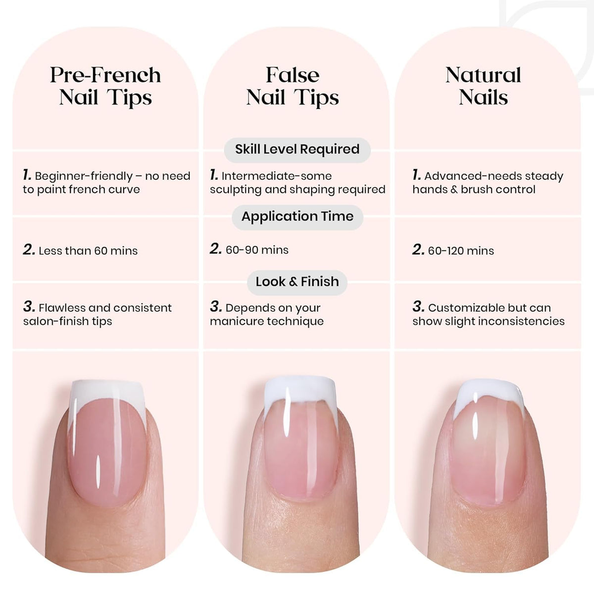 Faux ongles en amande rose sur une main