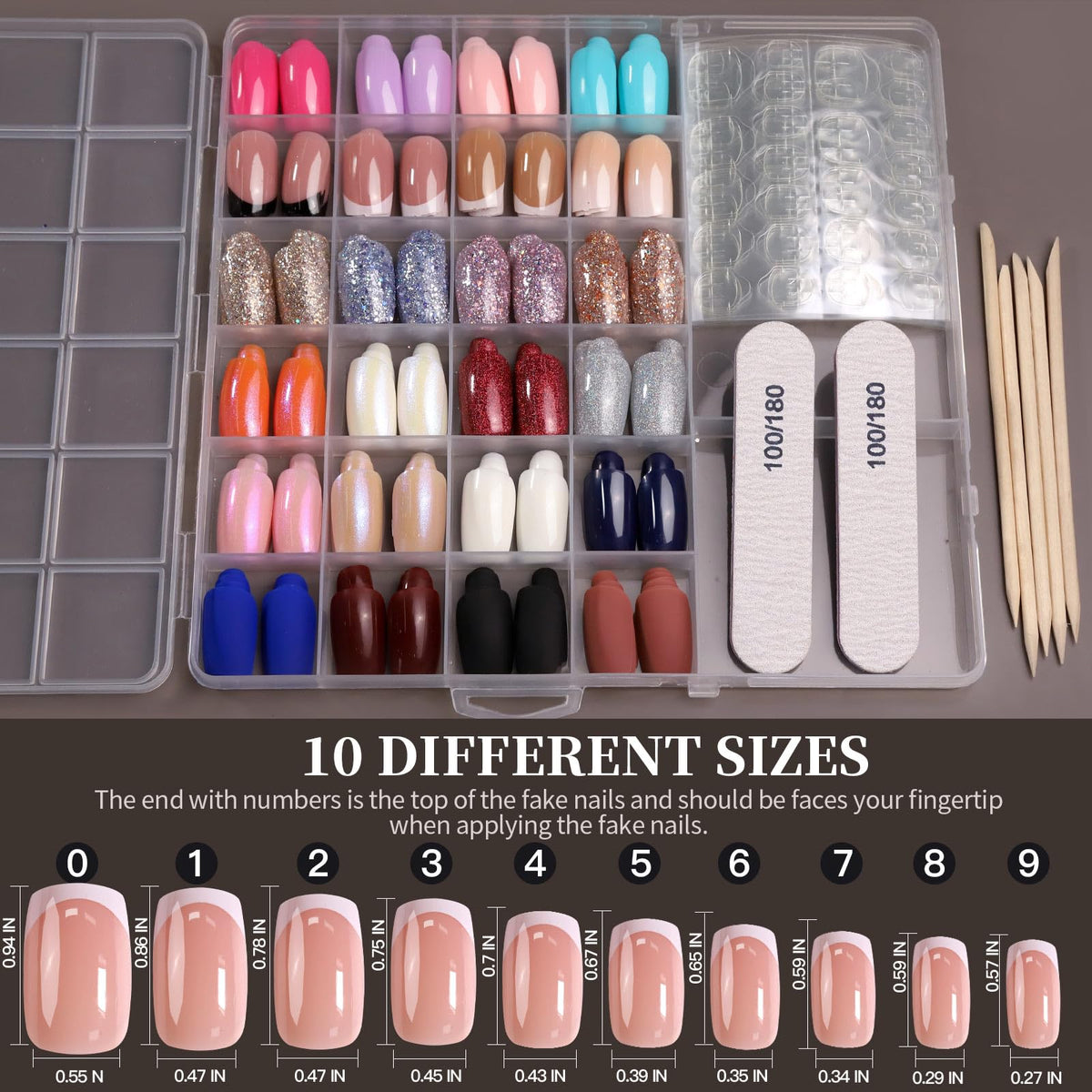 Faux ongles Fandamei dans une boîte de rangement pratique