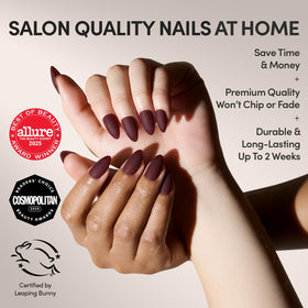 Faux ongles Glamnetic en amande avec finition française glossy