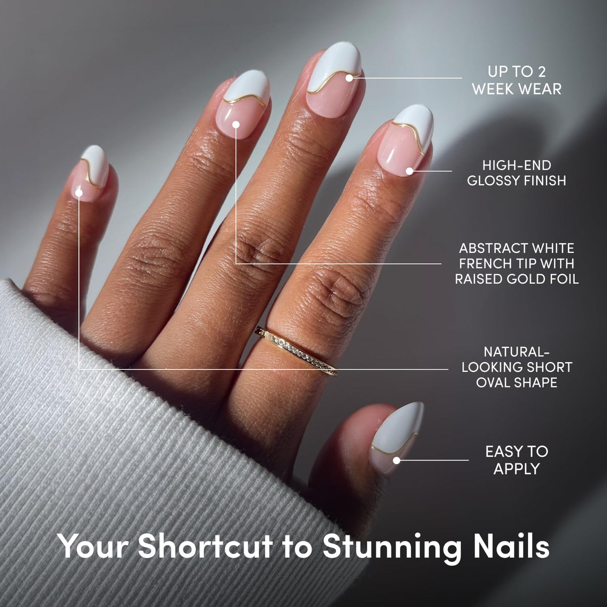 Faux ongles Glamnetic en position sur une main