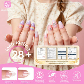 Faux ongles krofaue en gel doux adaptés aux jeunes filles