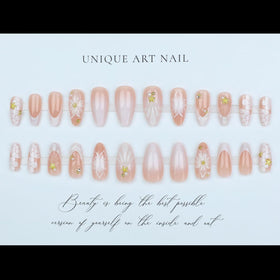 Faux ongles LPOODDNU en forme d'amande avec finition brillante