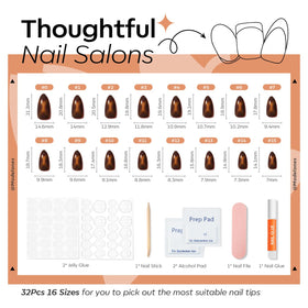 Faux ongles marron modelones prêts à porter