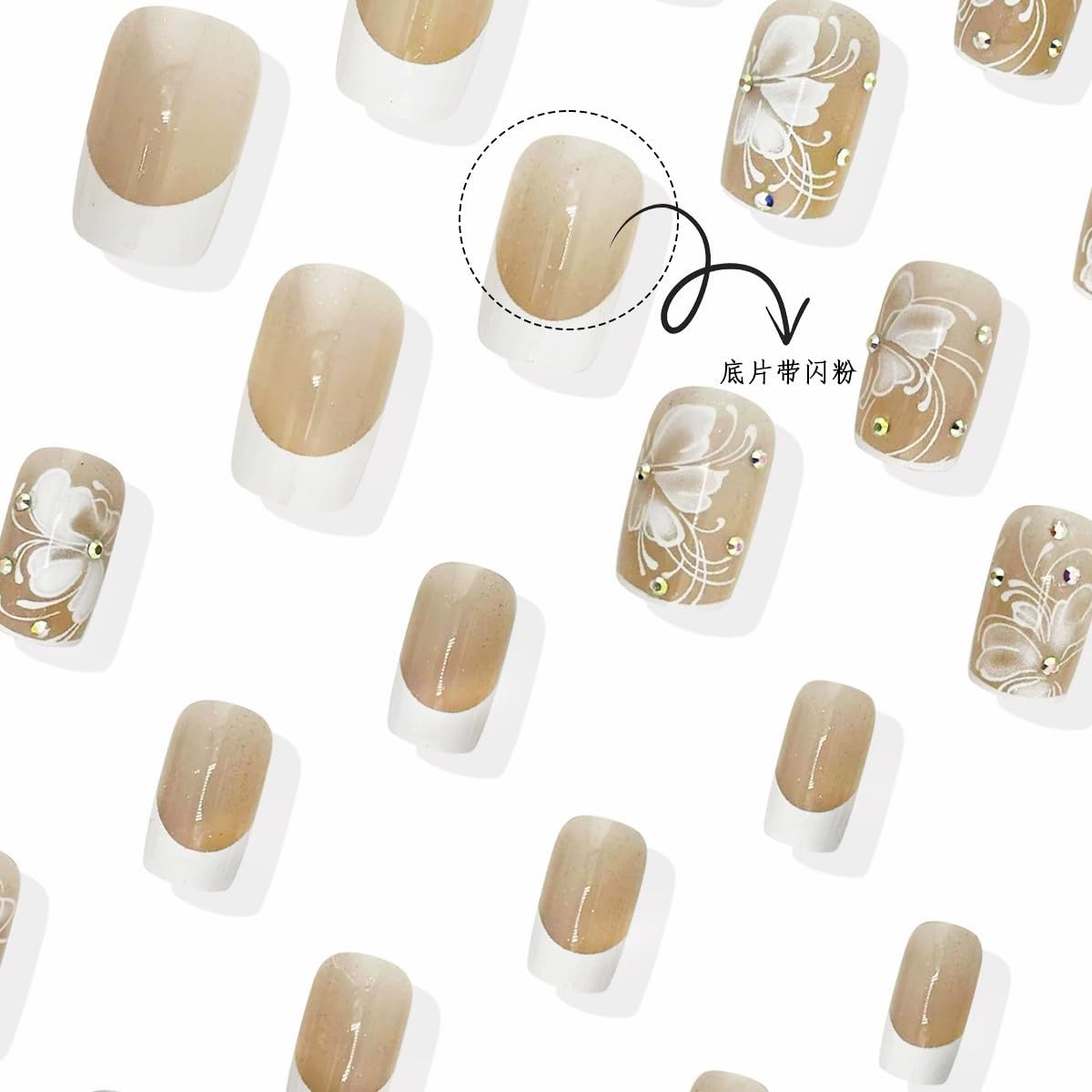 faux ongles press on avec design élégant