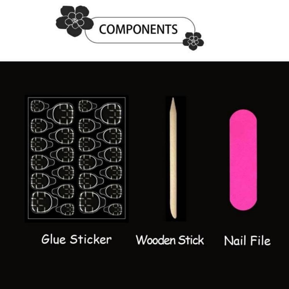 Faux ongles press-on avec perles argentées en détail