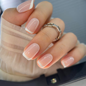 Faux Ongles Press-On Carrés CurvLife en gel souple avec finition brillante