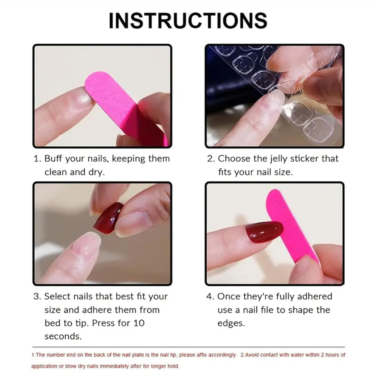 Faux ongles press on CTTHNBD avec fleurs, vue latérale